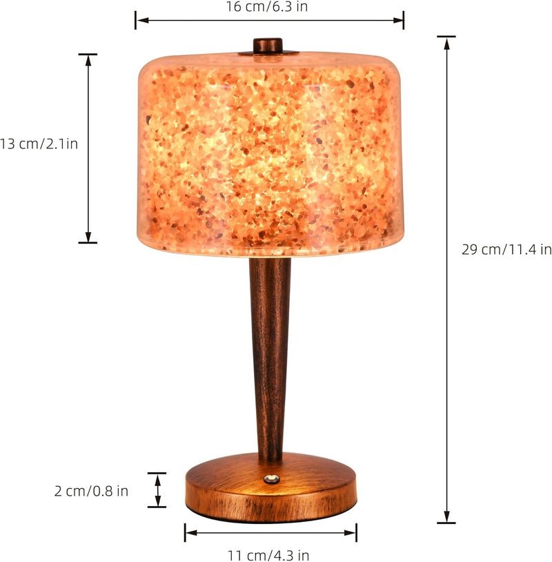 azhongxus Salt lamp with Touch dimmer Control USB Himalayan Salt lamp Natural Rock lamp high Transparency PC lampshade (excluding USB Adapter) - Image 3